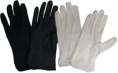 Picture of Cotton Performance With Plastic Dots Handbell Gloves - White, Small