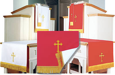 Picture of Abbott Hall EPC3XL-RW Reversible Red/White Three-Piece Parament Set