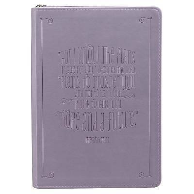 Picture of Purple Lux-Leather Journal W/ Zipper I Know the Plans
