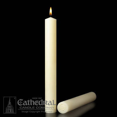 Picture of 51% Beeswax Altar Candles Cathedral 12 x 1 15/16 Pack of 6 All Purpose End