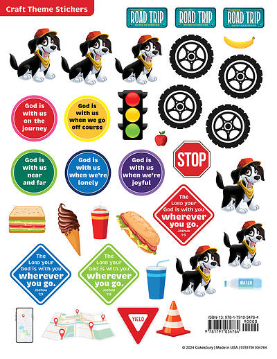 Picture of VBS 2025 Road Trip Craft Theme Stickers (Pkg of 12)
