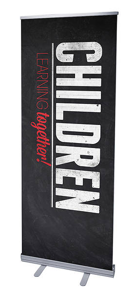 Picture of Slate Children's Area RollUp Banner with Stand