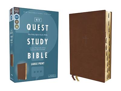 Picture of Niv, Quest Study Bible, Large Print, Leathersoft, Brown, Thumb Indexed, Comfort Print