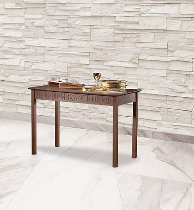 Picture of Medium Engraved Communion Table - Walnut Stain