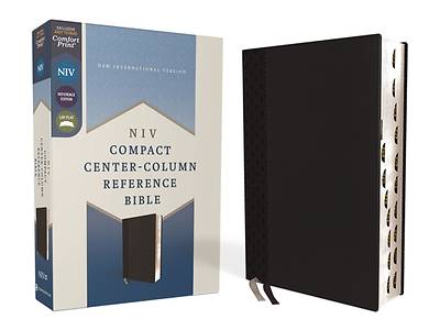 Picture of Niv, Compact Center-Column Reference Bible, Leathersoft, Black, Red Letter, Thumb Indexed, Comfort Print