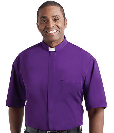 Picture of Murphy Men's Short Sleeve Tab Collar Clergy Shirt Church Purple - 15"