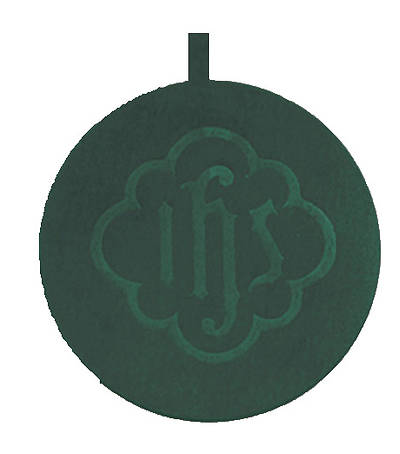 Picture of Artistic Offering Plate with IHS Pad - Medium Brasstone - Green