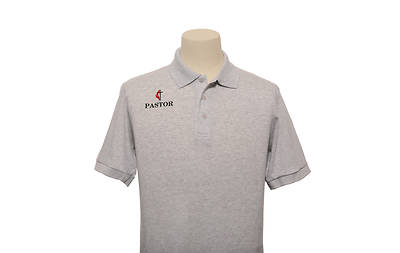 Picture of UMC Pastor Cross and Flame Polo Without Pocket-Ash