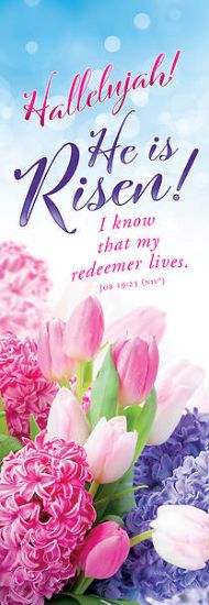 Picture of Hallelujah He is Risen Easter 2' x 6' Fabric Banner