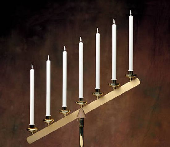 Picture of 51% Beeswax Altar Candles Emkay 16 7/8 x 7/8 Pack of 18 Self-Fitting End