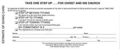 Picture of Consecration Sunday Estimate of Giving Card (Pkg of 100)