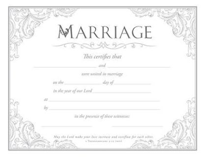 Picture of Marriage Certificate 1 Thess 3:12 (NIV) Pkg of 6