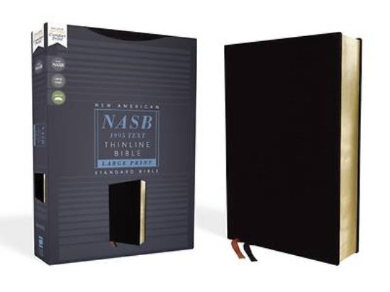 Picture of Nasb, Thinline Bible, Large Print, Bonded Leather, Black, Red Letter Edition, 1995 Text, Comfort Print