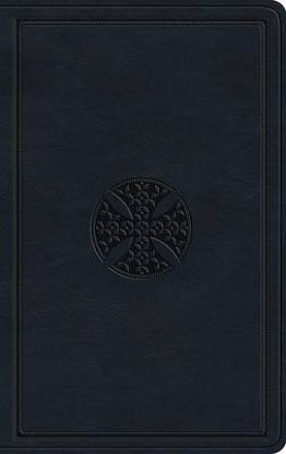 Picture of ESV Large Print Value Thinline Bible (Trutone, Navy, Mosaic Cross Design)