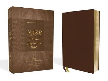Picture of Nasb, Classic Reference Bible, Genuine Leather, Buffalo, Brown, Red Letter, 1995 Text, Comfort Print
