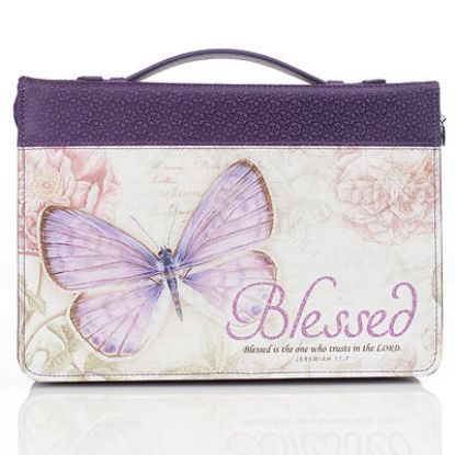 Picture of Bible Cover Purple Butterfly Blessed Jeremiah 17