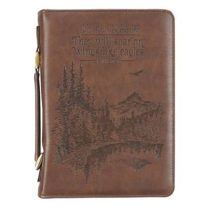 Picture of Bible Cover Medium Brown Wings Like Eagles Isaiah 40