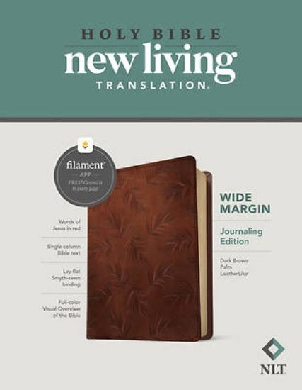 Picture of NLT Wide Margin Bible, Filament Enabled Edition (Red Letter, Leatherlike, Dark Brown Palm)