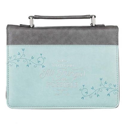 Picture of Bible Cover Luxleather With God All Things Are Possible Matt 19:26 Medium