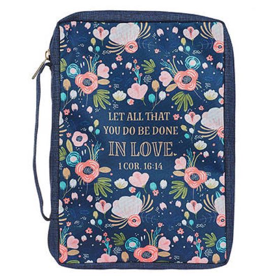 Picture of Bible Cover Value Navy Let All That You Do