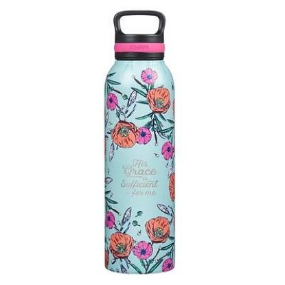 Picture of Stainless Steel Water Bottle His Grace Is Sufficient 2 Corinthians 12