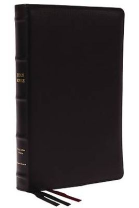 Picture of Kjv, Thinline Bible, Large Print, Premium Goatskin Leather, Black, Premier Collection, Red Letter, Comfort Print