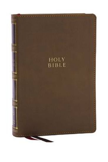 Picture of Kjv, Compact Center-Column Reference Bible, Leathersoft, Brown, Red Letter, Comfort Print