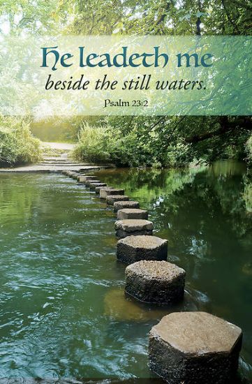 Picture of He Leadeth Me Beside You Funeral Regular Size Bulletin