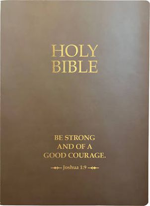 Picture of KJV Holy Bible, Be Strong and Courageous Life Verse Edition, Large Print, Coffee Ultrasoft
