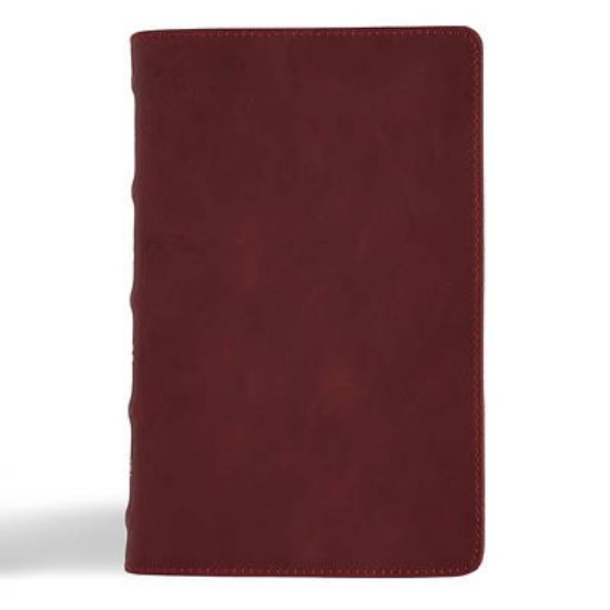 Picture of CSB Personal Size Bible, Holman Handcrafted Collection, Premium Marbled Burgundy Calfskin