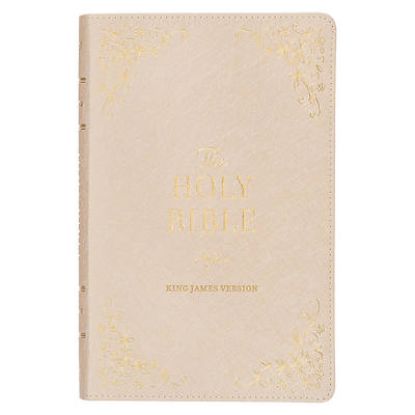 Picture of KJV Holy Bible, Standard Size Faux Leather Red Letter Edition Thumb Index, Ribbon Marker, King James Version, Pearlescent Taupe