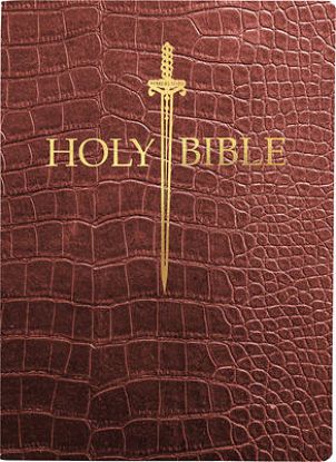 Picture of KJV Sword Bible, Large Print, Walnut Alligator Bonded Leather, Thumb Index