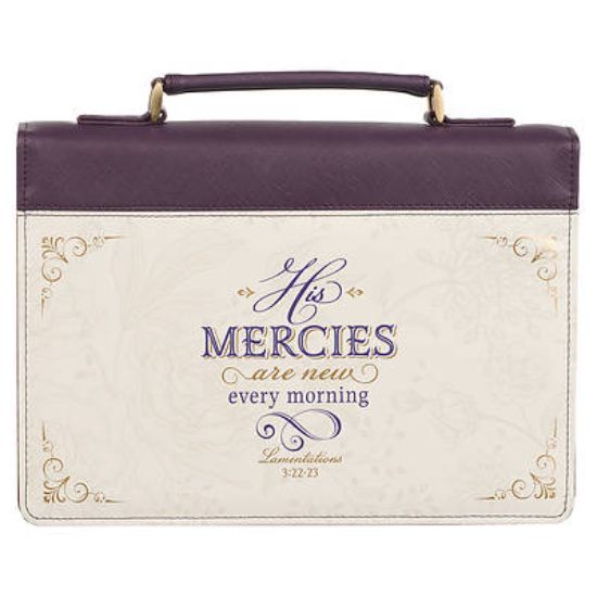 Picture of His Mercies Are New Dark Amethyst Purple Fashion Bible Cover Large