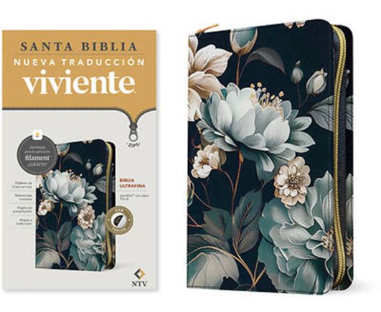 Picture of Biblia Ultrafina Ntv de Zíper Con Filament Sentipiel Floral Índice Letra Roja