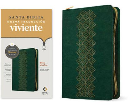 Picture of Biblia Ultrafina Ntv de Zíper Con Filament Sentipiel Verde Esmeralda Letra Roja