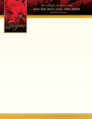 Picture of Rejoice Christmas Letterhead