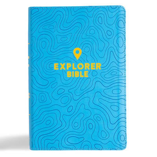 Picture of CSB Explorer Bible for Kids, Sky Blue Leathertouch