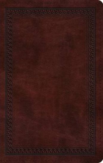 Picture of ESV Thinline Bible, Red Letter (Trutone, Mahogany, Border Design)