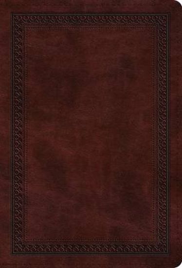 Picture of ESV Large Print Compact Bible, Red Letter (Trutone, Mahogany, Border Design)