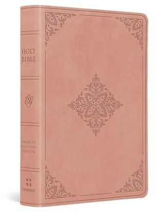 Picture of ESV Value Large Print Compact Bible (Trutone, Blush Rose, Fleur-De-Lis Design)