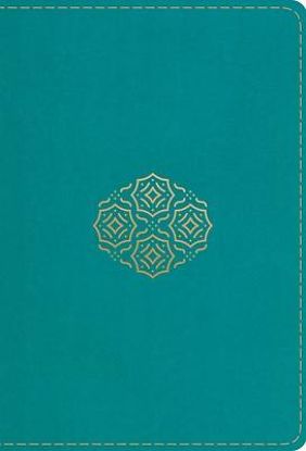 Picture of ESV Large Print Compact Bible, Red Letter (Trutone, Teal, Bouquet Design)
