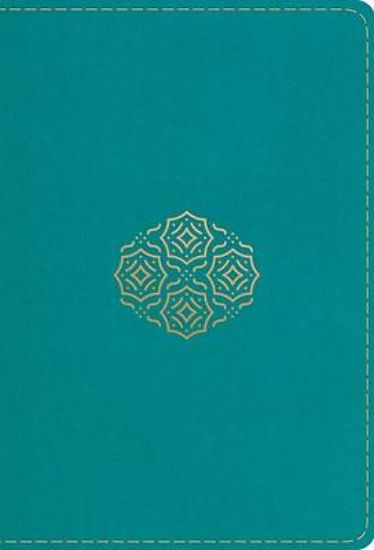 Picture of ESV Large Print Compact Bible, Red Letter (Trutone, Teal, Bouquet Design)