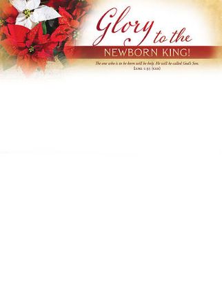 Picture of Glory to the Newborn King Christmas Letterhead