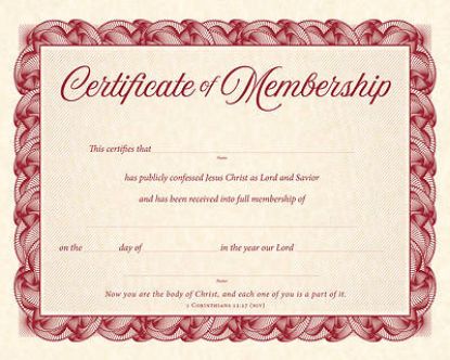 Picture of Certifcate of Membership