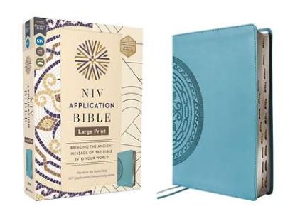 Picture of NIV Application Bible, Large Print, Leathersoft, Teal, Red Letter, Thumb Indexed, Comfort Print