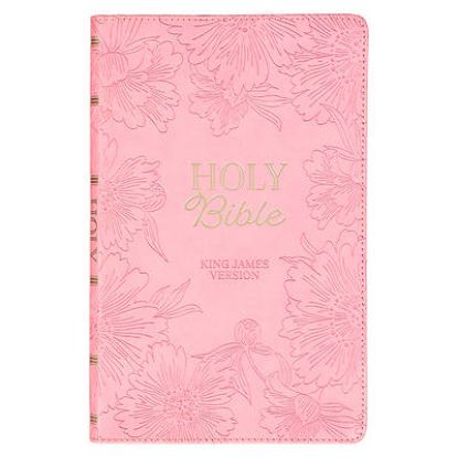 Picture of KJV Holy Bible, Gift Edition King James Version, Faux Leather Flexible Cover, Light Pink Floral
