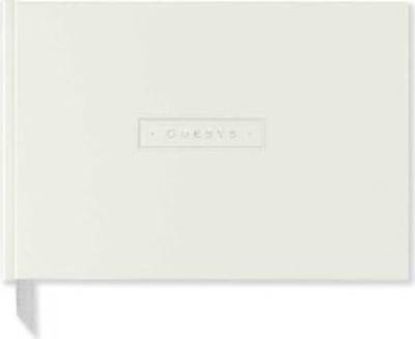 Picture of White Leather Guest Book