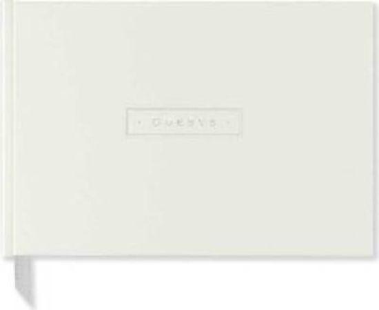 Picture of White Leather Guest Book