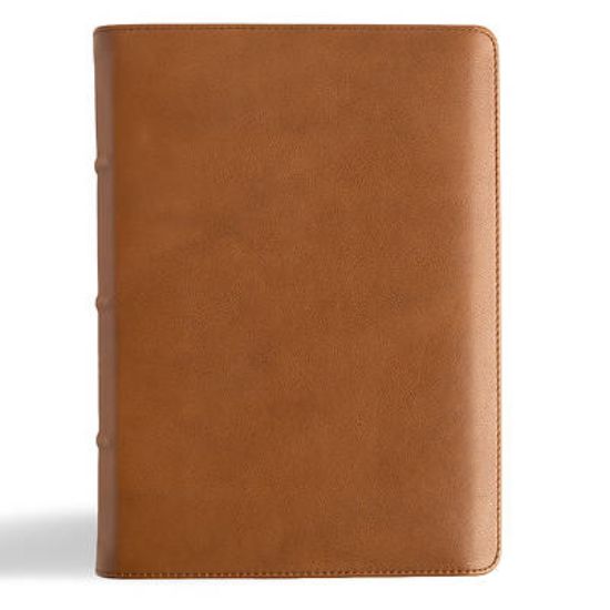 Picture of CSB He Reads Truth Bible, Holman Handcrafted Collection, Saddle Brown Premium Calfskin