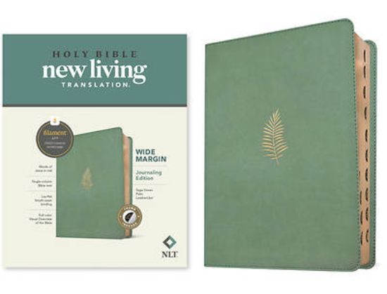 Picture of NLT Wide Margin Bible, Filament Enabled (Leatherlike, Sage Green Palm, Indexed, Red Letter)